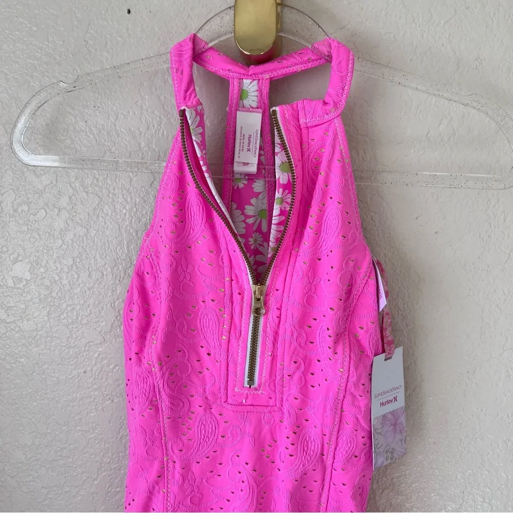 NEW LOVESHACKFANCY X HURLEY - EYELET PAISLEY MODERATE ONE PIECE - Picture 6 of 10